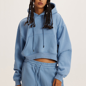 Sudadera Corta Informal para Mujer, Sudadera con Capucha de Manga Larga para Otoño, Forro Polar Cálido, Ropa Deportiva Informal Esencial - Product Image 2