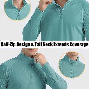 Polo de alta calidad para hombre, cuarto de cremallera, manga larga, poliéster, algodón, talla grande, cómodo, estilo informal, Polo para hombre - Product Image 5