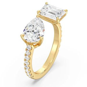 Toi et Moi Pear & แหวนมรกต - Product Image 2