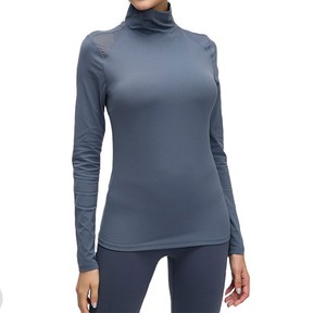Chemise de compression à col haut personnalisée pour femmes en nylon souple extensible à manches longues approvisionnement d'usine OEM pour les commandes en gros - Product Image 1