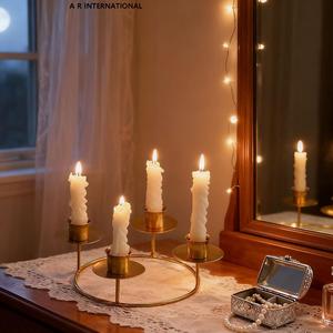 Hot Demand Small Decorative 4-Arm <b>Gold</b> Metal Wire Candlestick Holder Easter Valentines Day Christmas for Other Festivals Iron - Product Image 6