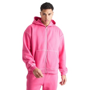 Nouvelle Arrivée Survêtements Homme Coupe Slim Entièrement Zippés Grande Taille 380 Gsm Coton Uni Design Personnalisé Prix Usine Vente en Gros - Product Image 4