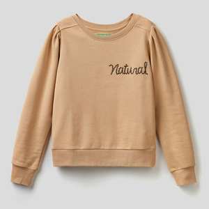 Sudaderas informales de alta calidad para mujer 100% algodón invierno otoño moda logotipo personalizado insignia frontal de cristal con lentejuelas - Product Image 4