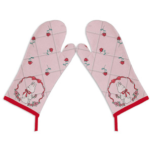 Gants de cuisine en toile de coton résistants à la chaleur, avec impression de logo personnalisé, gants de four à micro-ondes en coton - Product Image 5