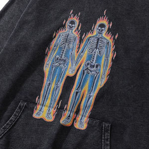 Hommes Streetwear Acid Wash Hoodie Polyester Coton Léger Respirant Élégant Pull À Capuche Casual Mode Outfit Top - Product Image 4