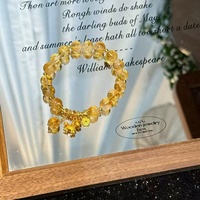 Bracelet Tendance en Citrine Jaune Naturelle 9mm avec Breloque Cheval, Perles Élastiques DIY, Cristal de Guérison et Pierre Précieuse pour la Prospérité, Cadeau Femme Homme