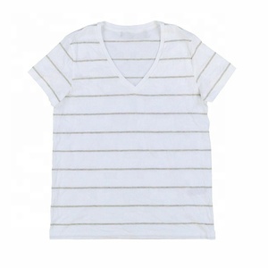 Camiseta de algodón/poliéster 100% para mujer, ropa informal de media manga con cuello redondo, de alta calidad, con logotipo personalizado bordado - Product Image 1