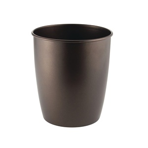 Poubelle en métal à dessus ouvert en cuir pour salles de bains chambres cuisines bureau à domicile et hôtel - Product Image 6