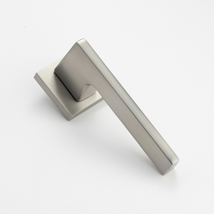 Nhôm Kiến Trúc Đòn Bẩy Cửa Xử Lý Khóa Với Vuông Rosette, Brushed Nickel Thiết Kế Hình Học Lockset Cho Nội Thất Phòng Ngủ - Product Image 3