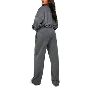 Conjunto Deportivo de 2 Piezas para Hombre, Sudadera con Capucha y Pantalones Jogger de Felpa con Lavado Ácido y Bordado, Cómodo, Transpirable, Personalizable para Invierno - Product Image 5