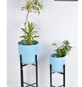 Soporte para Macetas de Hierro de Primera Calidad, Acabado Azul Cian, Recubrimiento en Polvo, Ecológico, para Uso en Interiores, Decoración para el Hogar y Jardín - Product Image 1
