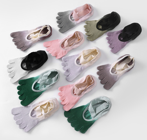 Calcetines de Pilates Antideslizantes con Diseño de Cinco Dedos Separados, Estilo Deportivo, Tejidos, para Yoga, Otoño, Personalizables, con Puño en la Parte Inferior - Product Image 1