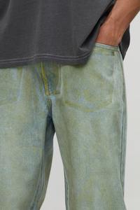 กางเกงยีนส์ผู้ชายทรงตรง สไตล์ลำลอง สวมใส่สบาย แฟชั่นทันสมัย ผ้าเดนิมสีพื้นแบบสโตนวอช ทรงหลวม ยี่ห้อ OEM - Product Image 2