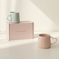 Ensemble de 2 tasses en céramique Heart Signal, style coréen, pour café, thé, lait, emballage en boîte de couleur, occasions de mariage, maison, restaurant