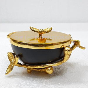 กระถางธูปทองเหลืองเคลือบทองดีไซน์ใหม่สีขาวเคลือบ - Product Image 3