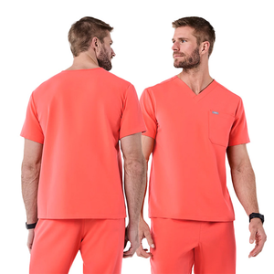 Ensembles de gommages médicaux pour hommes personnalisés de haute qualité respirant blanc à manches courtes uniformes d'infirmière tissu tricoté en Spandex doux - Product Image 5