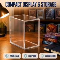 Boîte de rangement en acrylique personnalisée en gros pour cartes, petite boîte de rangement pour cartes à collectionner avec couvercle magnétique