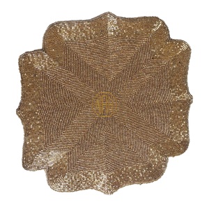 Napperons perlés Tapis de table rond en coton de qualité supérieure pour la décoration de mariage Usine directe exportation en vrac artisanat fait main Fournisseur en gros - Product Image 2
