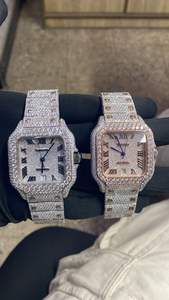 Reloj de Pulsera de Acero Inoxidable con Diamantes de Imitación Moissanite de Alta Calidad, Estilo Hip Hop, para Hombre - Product Image 5