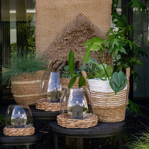 Prix de gros wraps pour tasses jacinthe d'eau couvercle en verre couleur naturelle verrerie porte-gobelet - Product Image 6