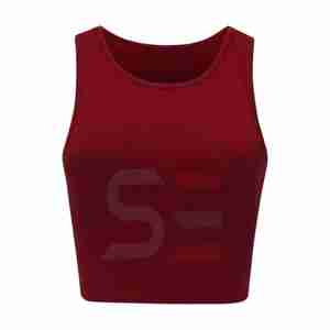 New Fashion Women's Sexy Solid Summer Casual Breathable Quick Dry Customizable Gym Fitness <b>Crop</b> Tank <b>Top</b> - Product Image 1