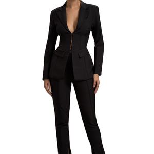 Traje de pierna recta de cintura alta, pantalón para mujer, pantalón de oficina, pantalón informal ajustado para mujer 2026 - Product Image 1