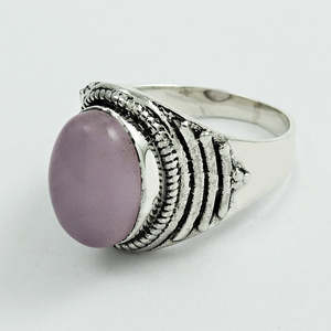Natural <b>Rose</b> <b>Quartz</b> Statement Vintage <b>Ring</b> Wholesale Custom 925 Sterling Silver Stone <b>Ring</b> With Bezel Setting Bohemia Jewelry - Product Image 1