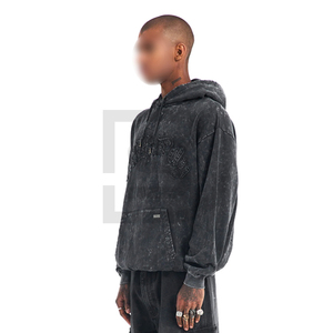 2025 bonne vente décontracté tricot Polyester mélangé à capuche automne hiver veste motif géométrique Applique détail léger extensible solide - Product Image 3