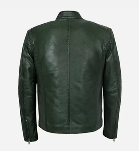 Elegante chaqueta de cuero negro para hombre Logotipo personalizado y cremallera Disponible en todos los tamaños con etiqueta privada para invierno - Product Image 4