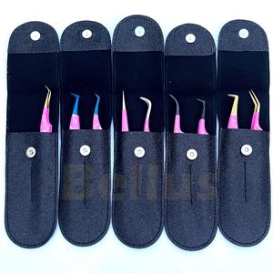 Pince à épiler d'extension de cils de volume de marque privée avec pointe inclinée en acier inoxydable pour les soins de beauté et les outils de cils professionnels - Product Image 2