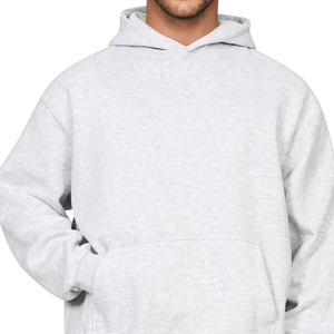 Sudadera con Capucha Gris Claro para Hombre, Sudadera con Capucha de Forro Polar de Algodón, Lisa, Informal, Moda Urbana, Fabricante Mayorista - Product Image 3