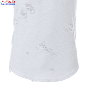 T-shirt de détresse 100% coton uni avec service OEM pour hommes T-shirts de détresse respirants nouvelle mode de couleur unie taille personnalisée - Product Image 3