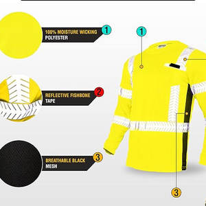 Camisa de manga larga de alta visibilidad ligera totalmente personalizada Servicio OEM para ropa de seguridad - Product Image 4