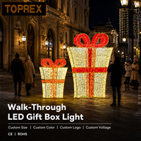 Cajas de Regalo Navideñas con Luces LED de Grado Comercial para Exteriores, Set de Regalos para Centros Comerciales de Lujo, Decoraciones Navideñas para Jardín