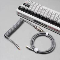 Câble enroulé pour clavier mécanique de type C, PVC, 1,5 m, connecteur USB aviation pour ordinateur de bureau