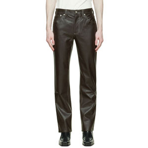 Pantalon en cuir taille haute décontracté pantalon en cuir fermeture éclair pantalon en cuir PU Service OEM personnalisé - Product Image 4