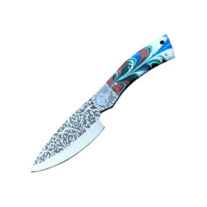 Cuchillo Damasco Azul Razin Hecho a Mano de Alta Calidad, Hoja de Acero Inoxidable Japonés Cómoda, Mango de Madera Moderno de Alto Carbono para Alimentos - Product Image 1