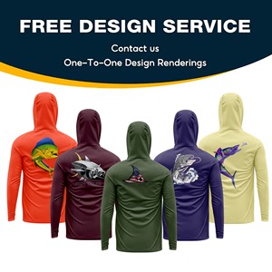 Venta al por mayor UPF 50 impermeable poliéster manga larga pesca camisas ligero bolsillo personalizado sublimado logotipo Unisex pesca Sudadera con capucha - Product Image 4