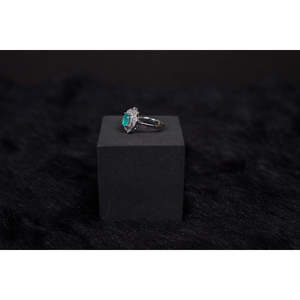 NOVAMART Fine Silverings 925 Sterling <b>Silver</b> Dazzling Green <b>Ring</b> Geometric Pattern Gemstone <b>Emerald</b> Cut Topaz Morganite Everyday - Product Image 2