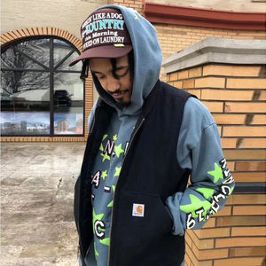 Venta al por mayor Puff impresión Sudadera con capucha de algodón de peso pesado Sudadera con capucha de los hombres de gran tamaño de impresión personalizada de lujo pulóver algodón personalizado sudaderas con capucha - Product Image 3