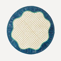 Nouvelle conception 2026 : Sets de table et sous-plats festonnés en rotin, fabriqués au Vietnam pour la table à manger (ensemble de tapis et de coussinets)
