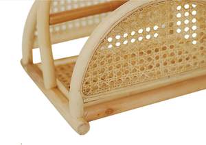 Étagère murale en rotin écologique artisanale Présentoir de rangement en métal élégant pour la décoration intérieure et les essentiels d'organisation - Product Image 4