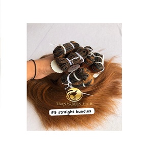 Top Mejor Calidad 22 "#8 Color Straight Wholesale's Bundle's Raw Indian Temple Directo de India Machine Double Weft Human Hair's - Product Image 1