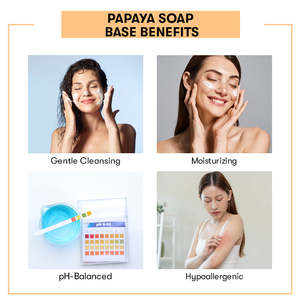 Handmade Green Tea Papaya Melt & Pour <b>Soap</b> Base Whitening Antiseptic Bath or Toilet <b>Soap</b> with Lemon Fragrance Milk Ingredient - Product Image 3