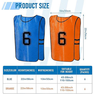 Bavoirs d'entraînement de football personnalisés avec fonctions d'évacuation de la sueur et anti-odeurs, bavoirs de football avec logo personnalisé pour adultes et équipes de jeunes - Product Image 6