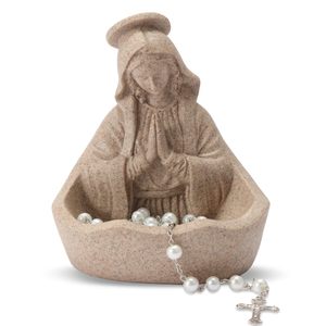 Statue de la Vierge <span class=keywords><strong>Marie</strong></span>, cadeaux catholiques, souvenir pour femmes, porte-rosaires, 5,5 pouces, statues de la Sainte Mère (résine) - Product Image 1
