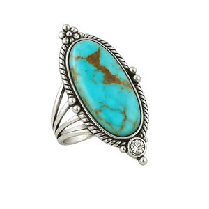 Anillo de Turquesa Natural de Arizona, Plata de Ley 925, Hecho a Mano, Estilo Bohemio, Joyería Navajo, Compromiso, Boda - Product Image 4