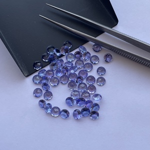 6mm 7mm 8mm naturel bleu Tanzanite à facettes coupe ronde pierre précieuse en vrac pour la fabrication de bijoux collier pierres anneaux pendentif brillant - Product Image 1