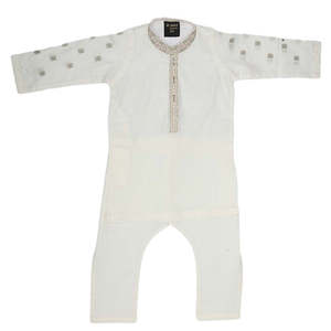 ชุดเสื้อผ้าเด็กผู้ชายแบบหรูหรา - สีขาว - Product Image 1