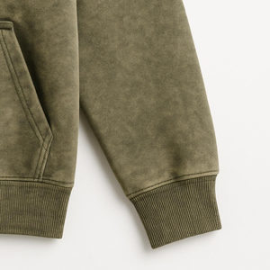 Sweat à capuche délavé à l'acide pour homme, 100% coton, coupe classique, poids lourd, écologique, imperméable, de luxe, prix de gros, faible MOQ - Product Image 3
